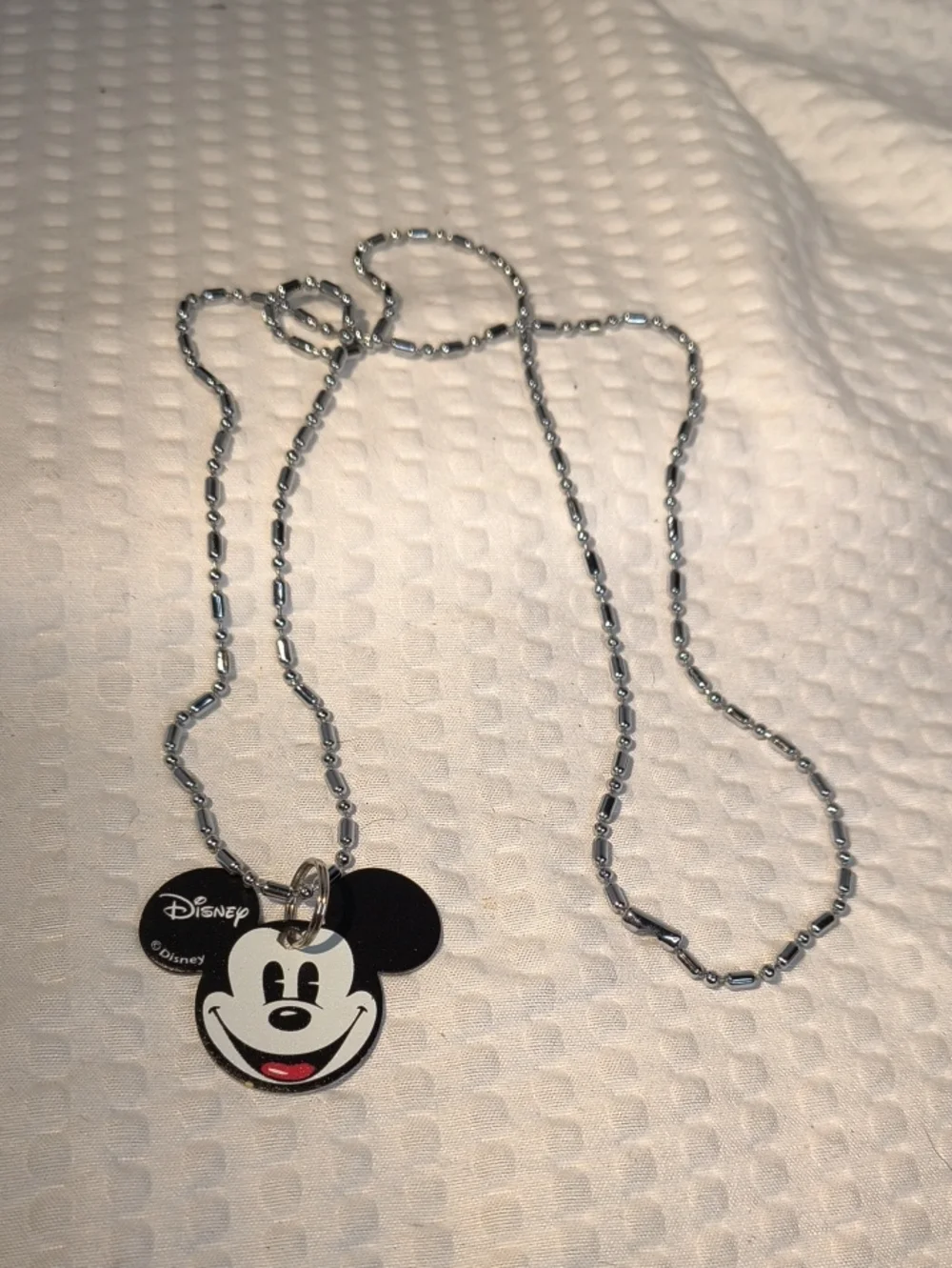 Disney Black & White Mickey Mouse Pendant Necklace
